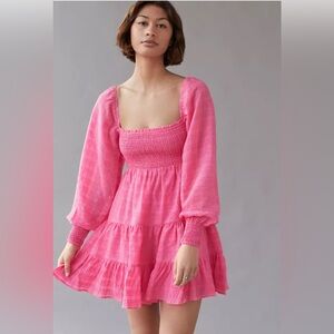 Inspired Hearts Smock Long Sleeve Mini Dress